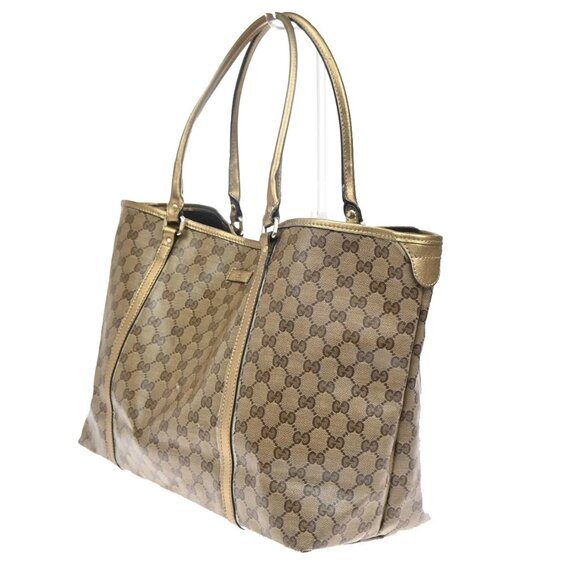 GUCCI Crystal GG Pattern Shoulder Tote Bag Coating Canvas Leather Brown 30YH545 - Picture 2 of 16